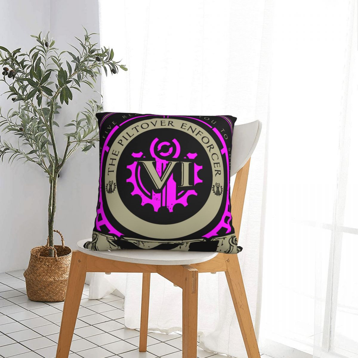 VI Logo Polyester Cushion Cover Arcane - League of Legends Fan Store