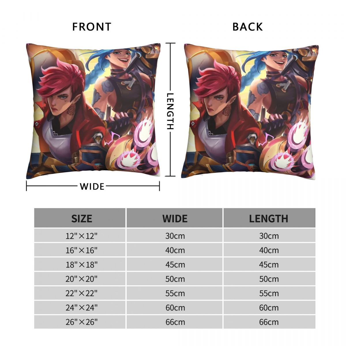 Jinx And VI Pillowcase Arcane - League of Legends Fan Store