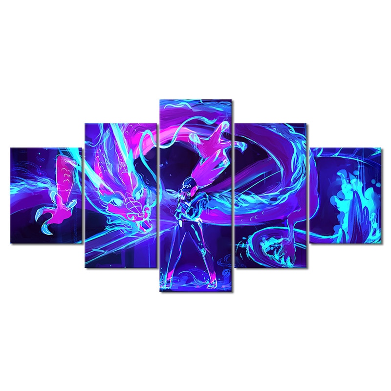 K/DA Akali "Neon Dragon" Poster - Canvas Painting - League of Legends Fan Store