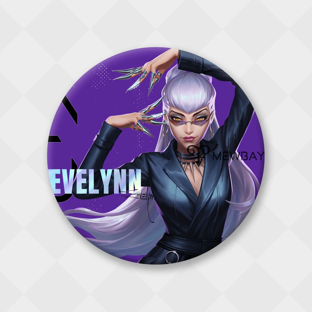 League of Legends Badge K/DA ALL OUT Kaisa Ahri Seraphine Akali Evelynn Metal Brooch - League of Legends Fan Store