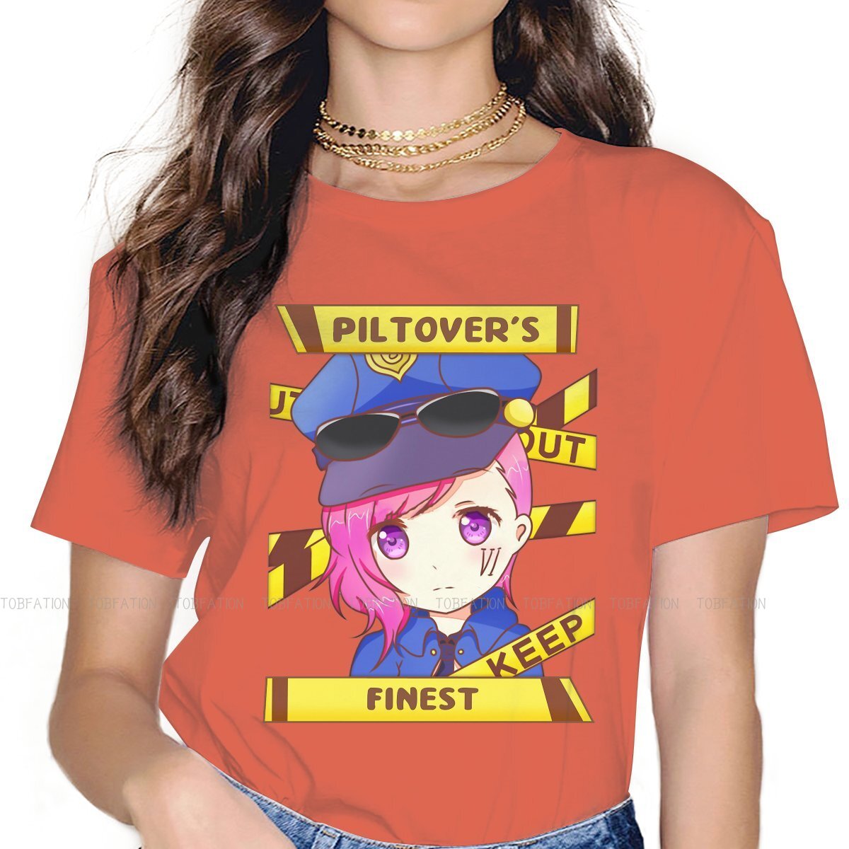 Arcane Chibi Vi The Piltover Enforcer Distinctive T Shirt - League of Legends Fan Store