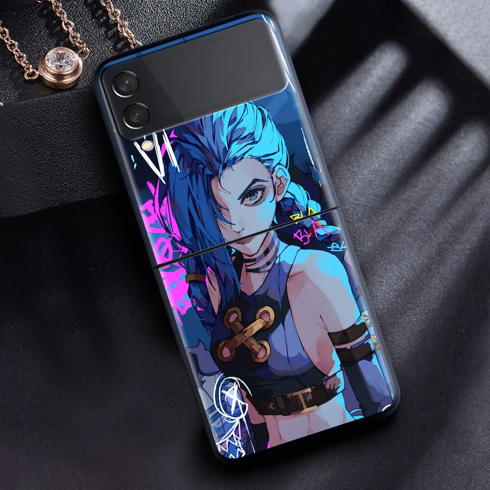 Case For Samsung Galaxy Z Flip 3 5G Shockproof Black PC Hard ZFlip 3 Phone Cover Luxury Anti-Fall Shell Arcane Hot Anime Funda - League of Legends Fan Store