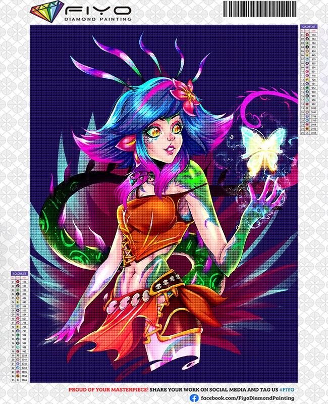 Neeko and Zoe Series 1 Diamond Art Mosaic - League of Legends Fan Store