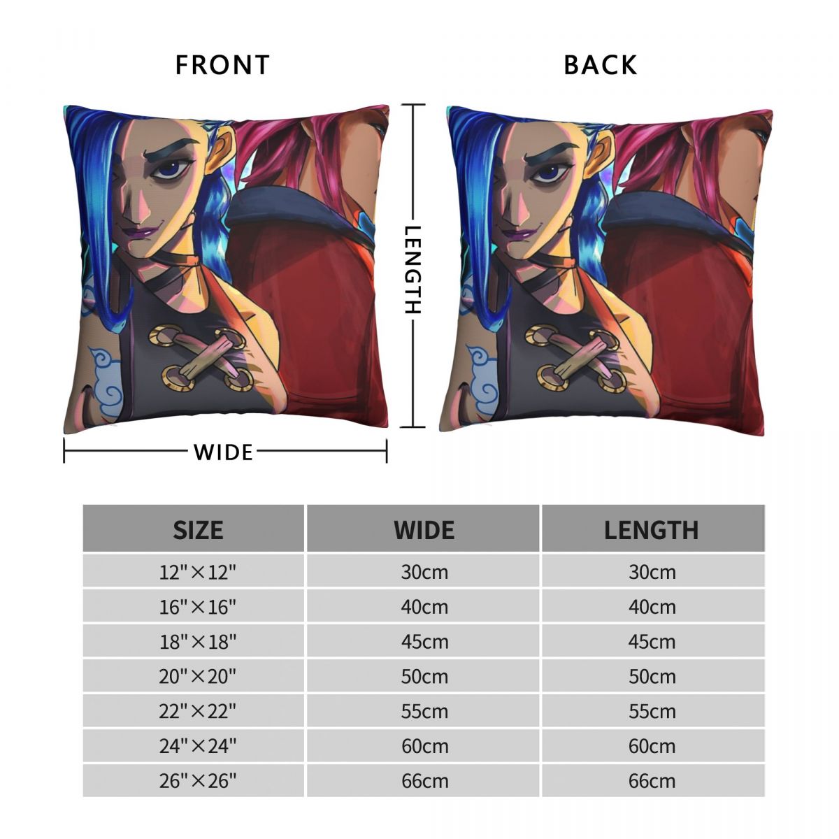 Jinx VI Throw Pillow Case Arcane - League of Legends Fan Store