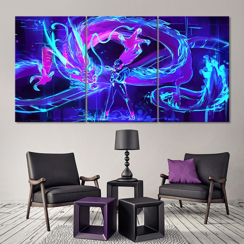 K/DA Akali "Neon Dragon" Poster - Canvas Painting - League of Legends Fan Store