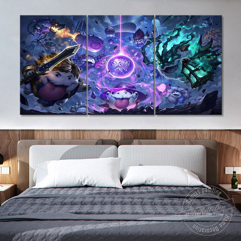 Draven Thresh Kawaii Poster - Canvas Painting - League of Legends Fan Store