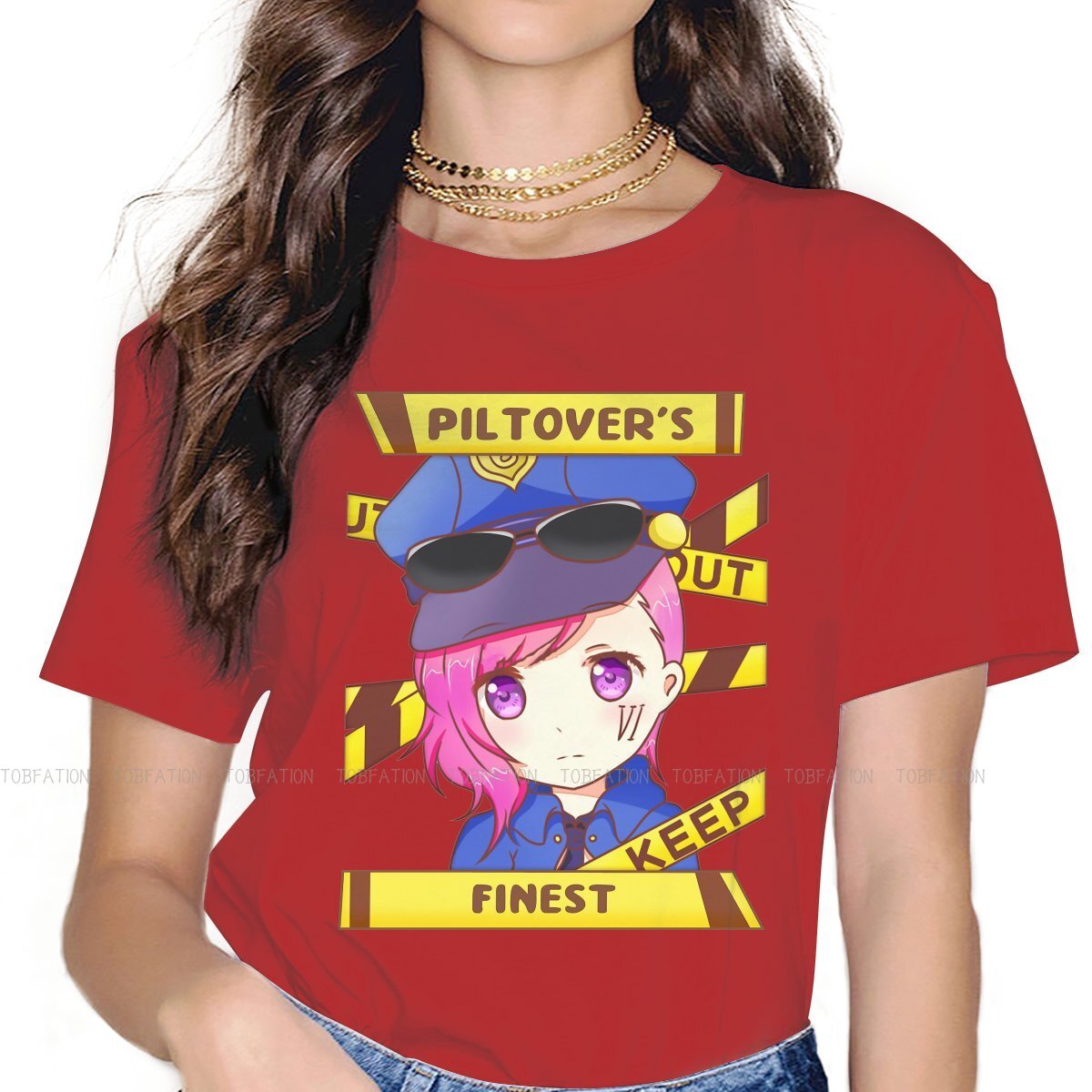 Arcane Chibi Vi The Piltover Enforcer Distinctive T Shirt - League of Legends Fan Store