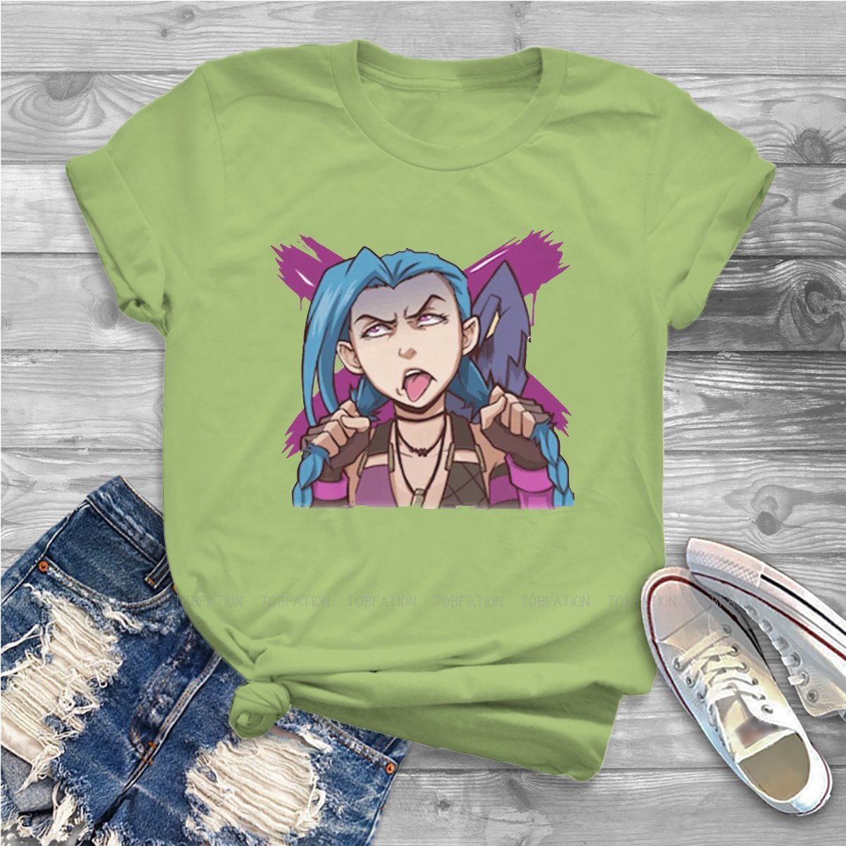 Tongue Out Jinx Hipster TShirts - League of Legends Fan Store