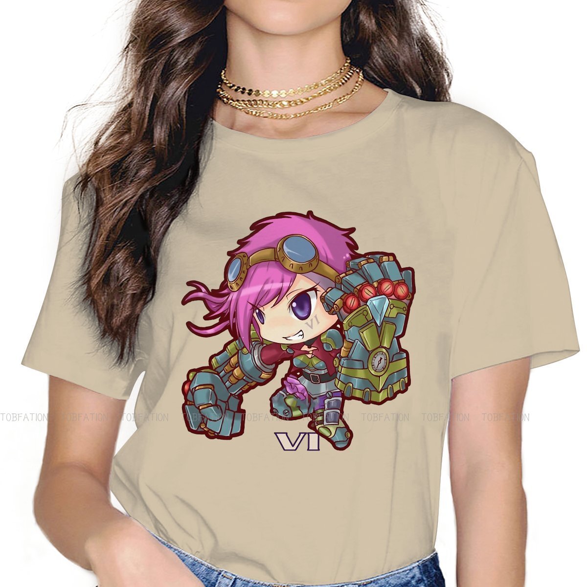 Kawaii VI The Piltover Enforcer T-Shirt - League of Legends Fan Store