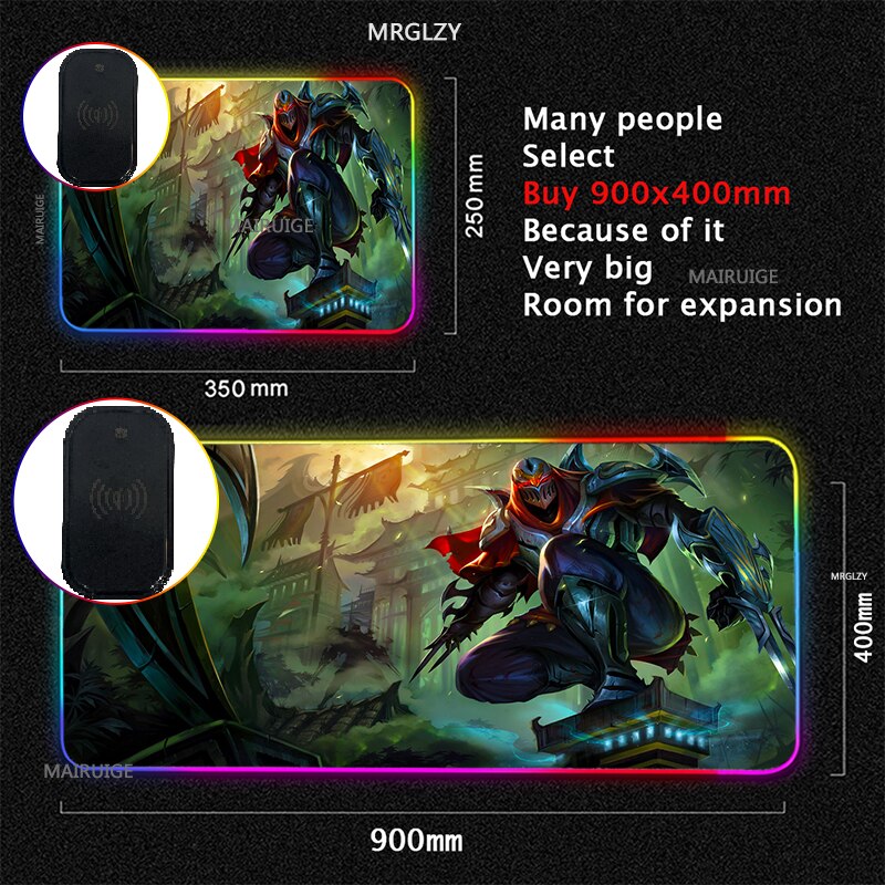 Arcane VI RGB Wireless Charging Typec LED LOL Mouse Pad JINX Game Accessories XXL Large MousePad League of Legends Carpets Rugs - League of Legends Fan Store