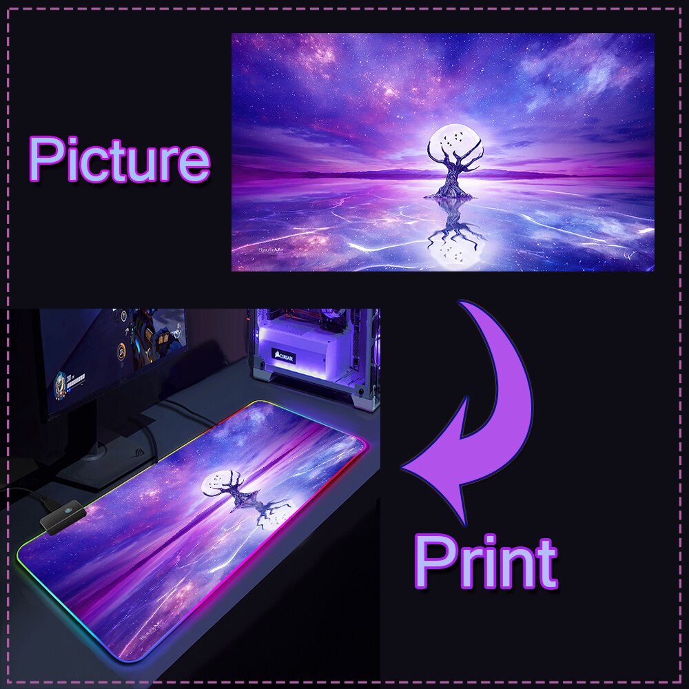 Custom Rgb MousePad - Personalized Rgb Deskmat -  DIY Gift for Gamer