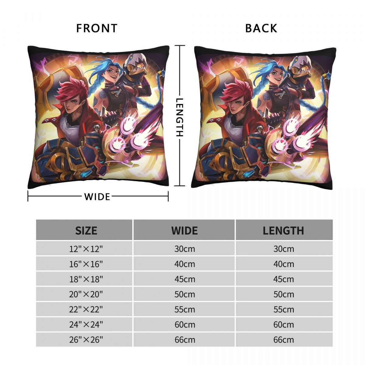 VI Jinx Throw Pillow Case Arcane - League of Legends Fan Store