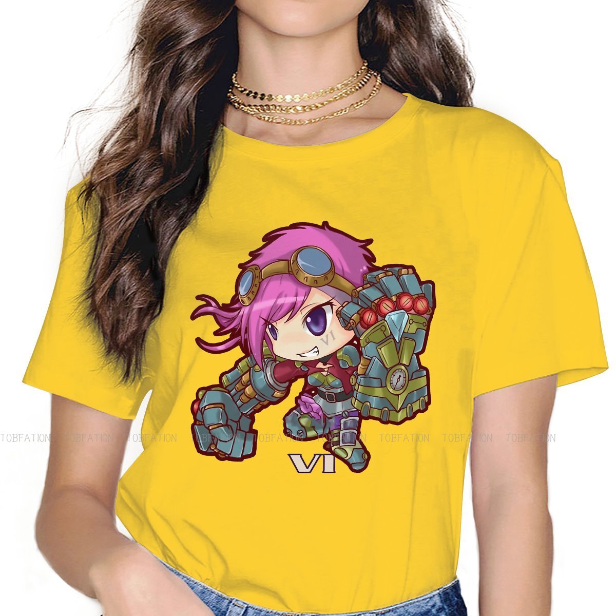 Kawaii VI The Piltover Enforcer T-Shirt - League of Legends Fan Store