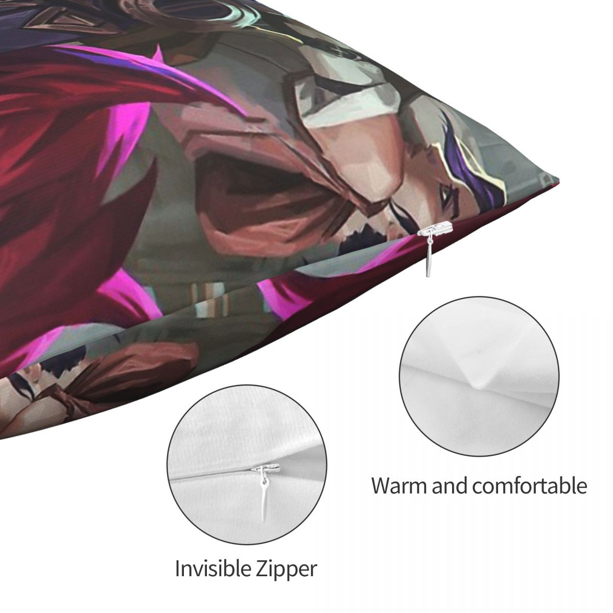 Jinx Vi Team Polyester Cushion Cover - League of Legends Fan Store