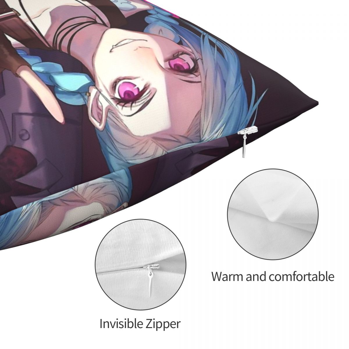 Jinx Kawaii Throw Pillow Case - League of Legends Fan Store