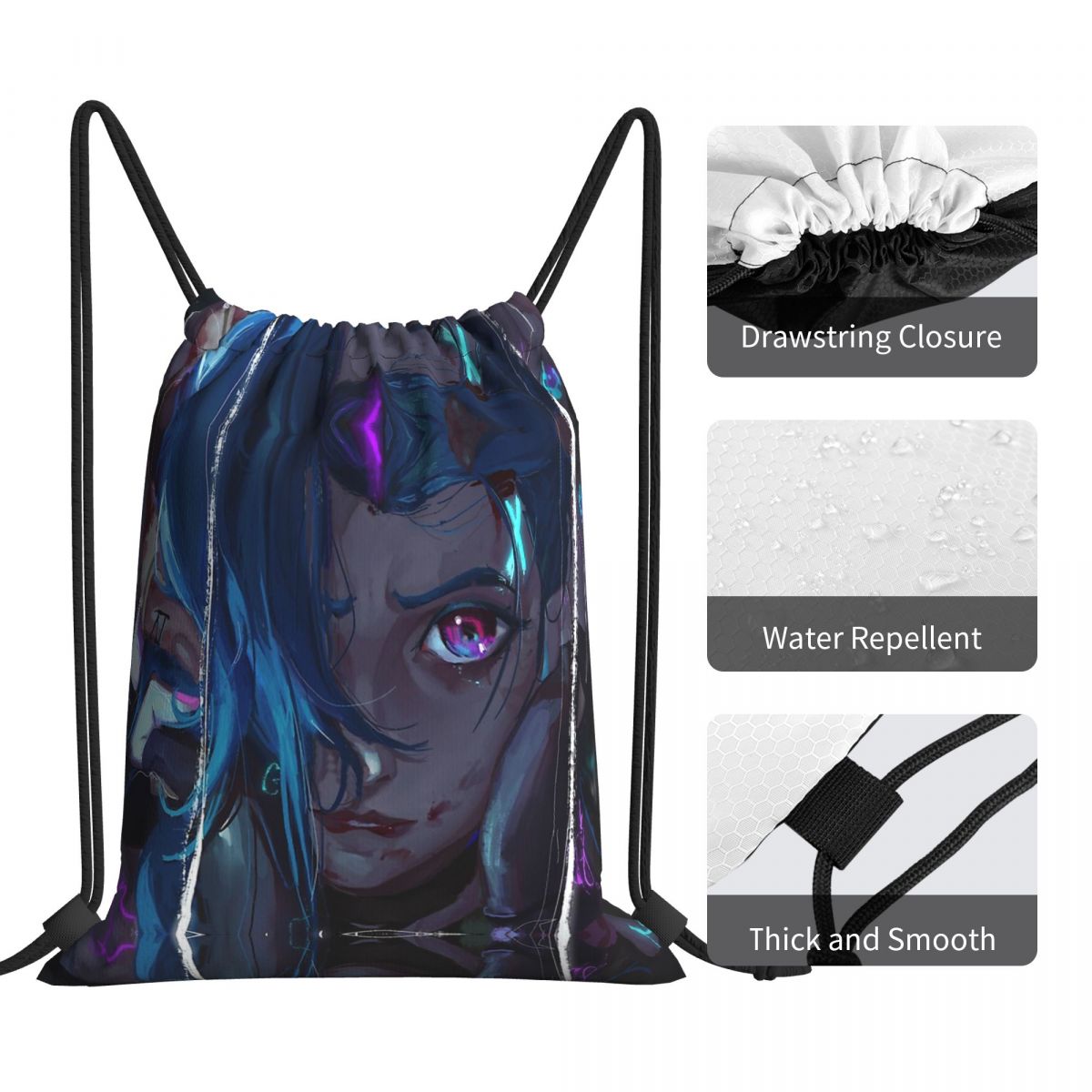 Jinx "With Watercolor Eyes" Backpack - League of Legends Fan Store