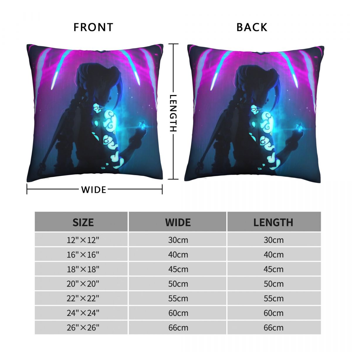 Jinx Throw Pillow Case Arcane 7 - League of Legends Fan Store