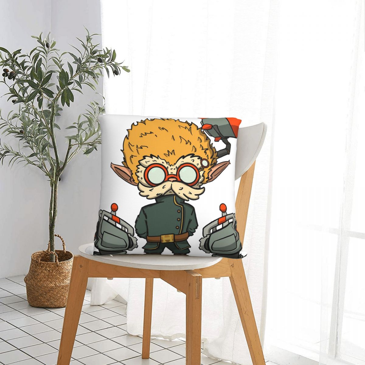 Tiny Heimerdinger Polyester Cushion Cover - League of Legends Fan Store