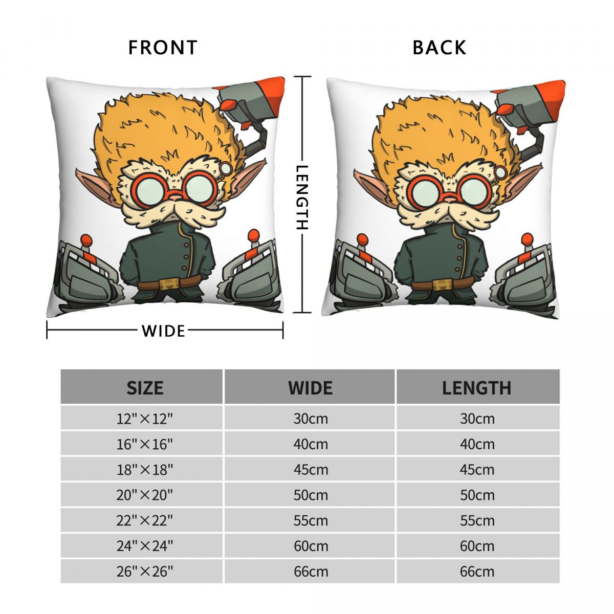 Tiny Heimerdinger Polyester Cushion Cover - League of Legends Fan Store