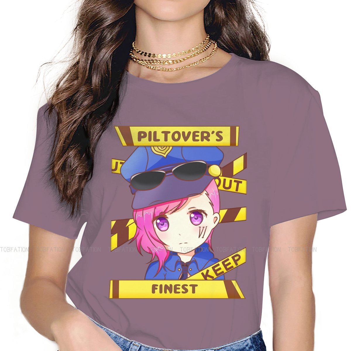 Arcane Chibi Vi The Piltover Enforcer Distinctive T Shirt - League of Legends Fan Store