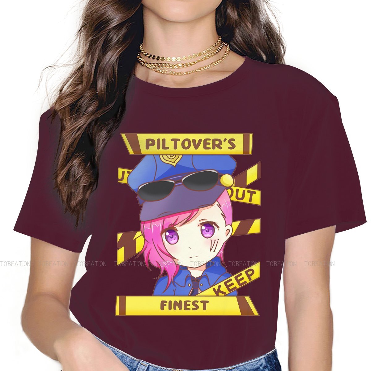 Arcane Chibi Vi The Piltover Enforcer Distinctive T Shirt - League of Legends Fan Store