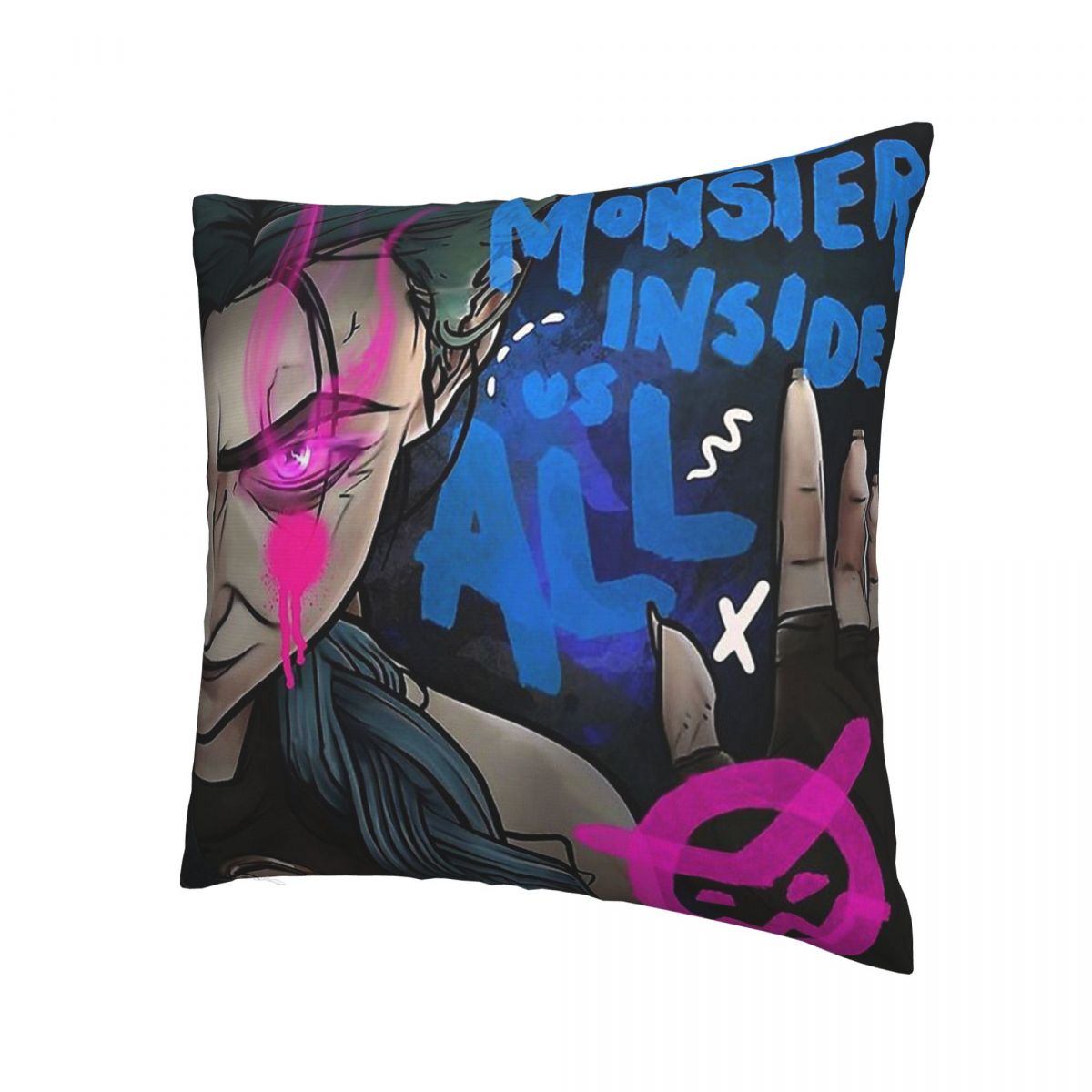 Jinx Quotes Throw Pillow Case Arcane League of Legends TV Backpack Coussin Covers DIY Printed Reusable For Home Decor - League of Legends Fan Store