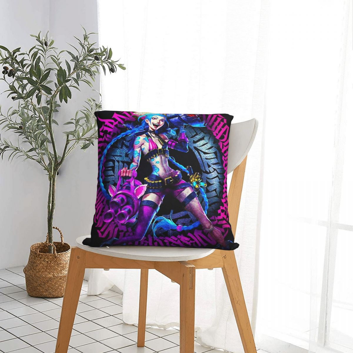 Get Jinxed Polyester Cushion Cover Arcane - League of Legends Fan Store