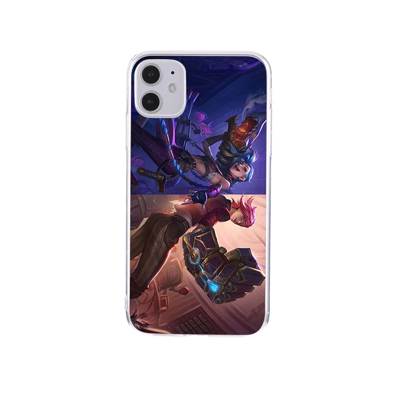 Collection 1 League of Legends Cartoon Arcane Jinx Phone Case For iPhone 11 12 13 Pro Max Mini XR XS X 8 7 Plus Sofe TPU Phone Cover Funda - League of Legends Fan Store