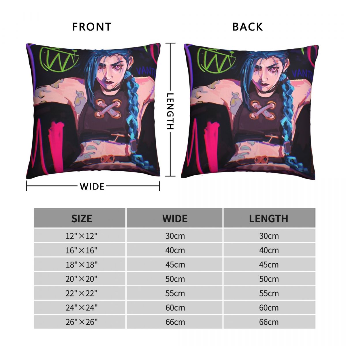 Jinx Logo Polyester Cushion Cover - League of Legends Fan Store