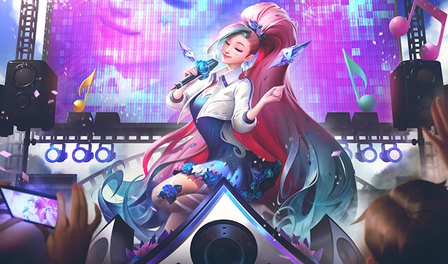 K/DA Seraphine Kawaii Poster - Canvas Painting - League of Legends Fan Store