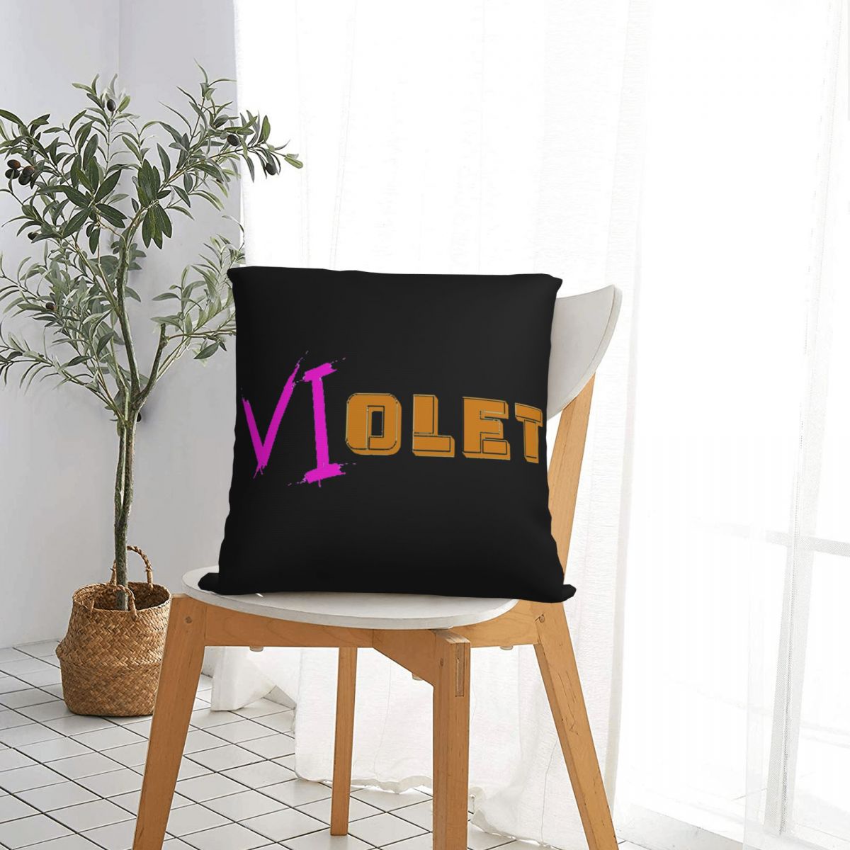 VIolet Throw Pillow Case Arcane - League of Legends Fan Store