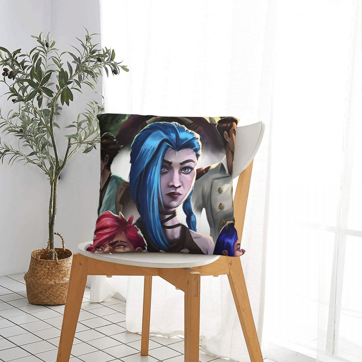 World Throw Pillow Case Arcane - League of Legends Fan Store