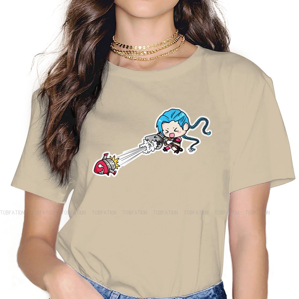 Arcane Cute Sticker Jinx Humor T Shirt - League of Legends Fan Store