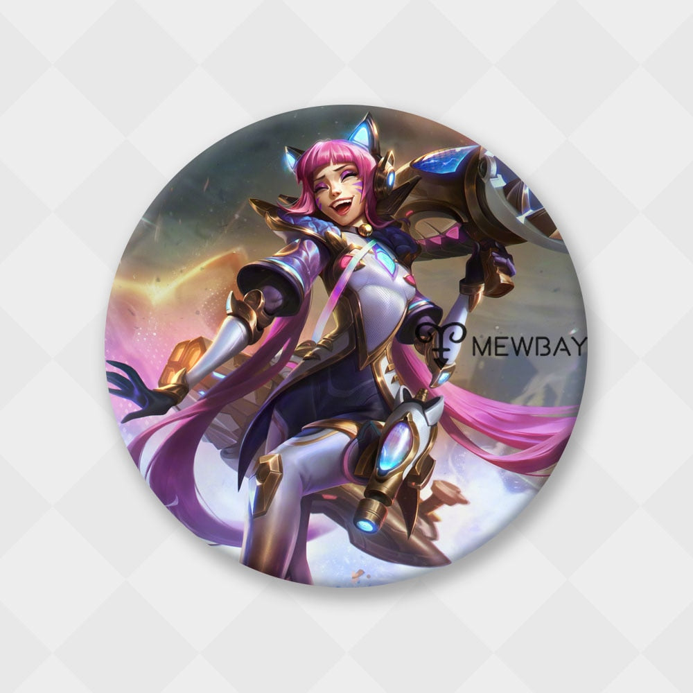 League of Legends Badge The Anima Squad Jinx Miss Fortune Vayne Riven Sylas Brooch - League of Legends Fan Store