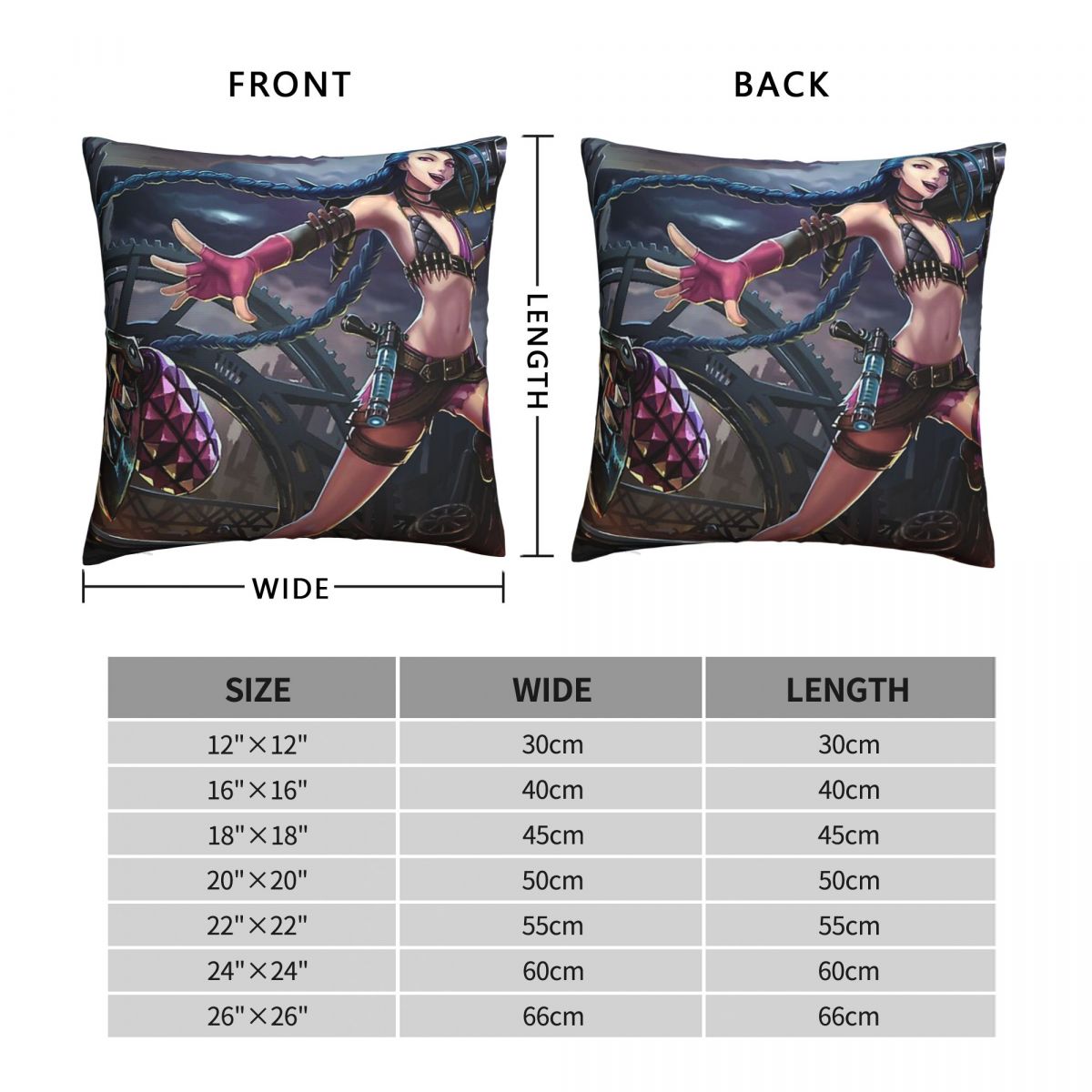 Jinx Fight Polyester Cushion Cover - League of Legends Fan Store