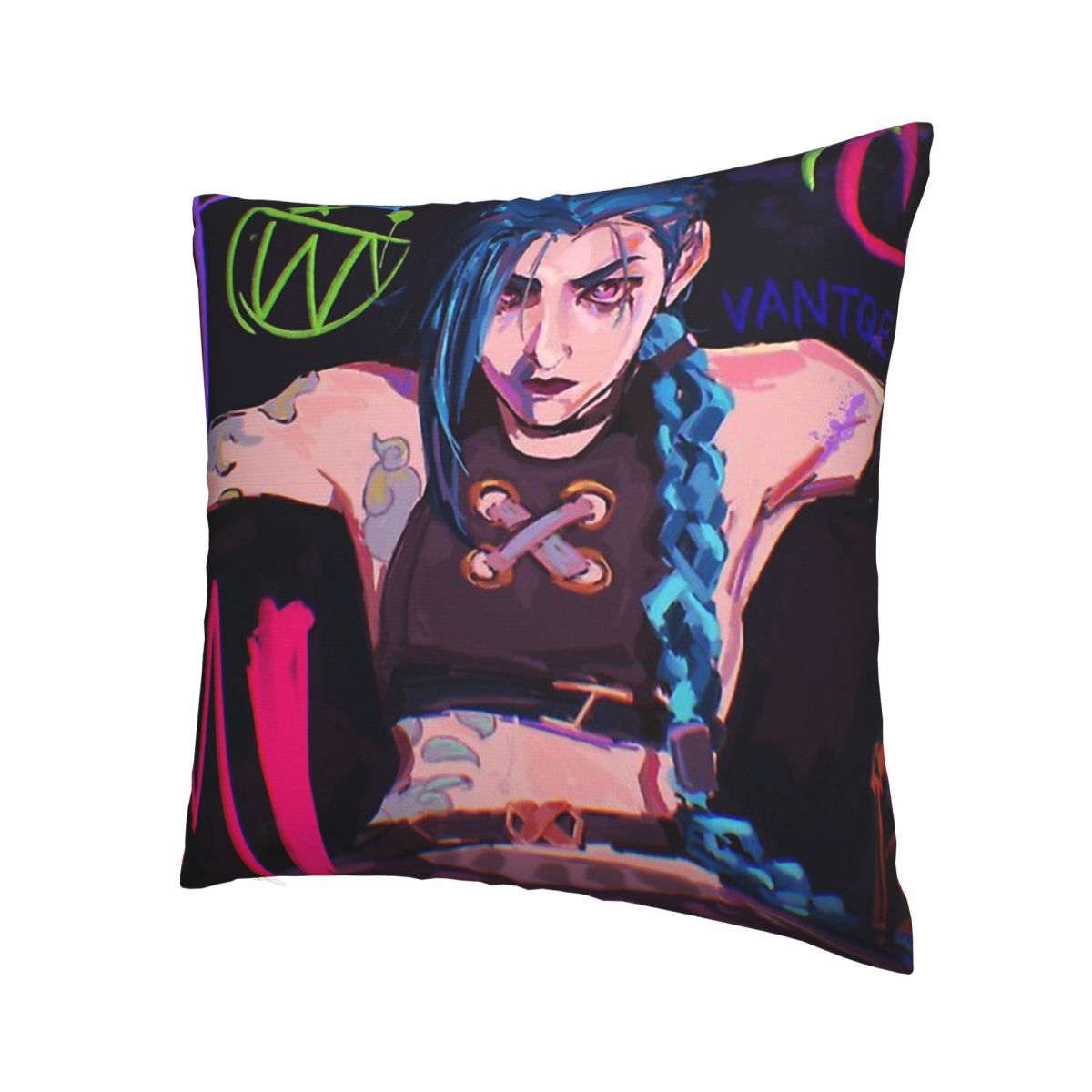 Jinx Logo Polyester Cushion Cover - League of Legends Fan Store