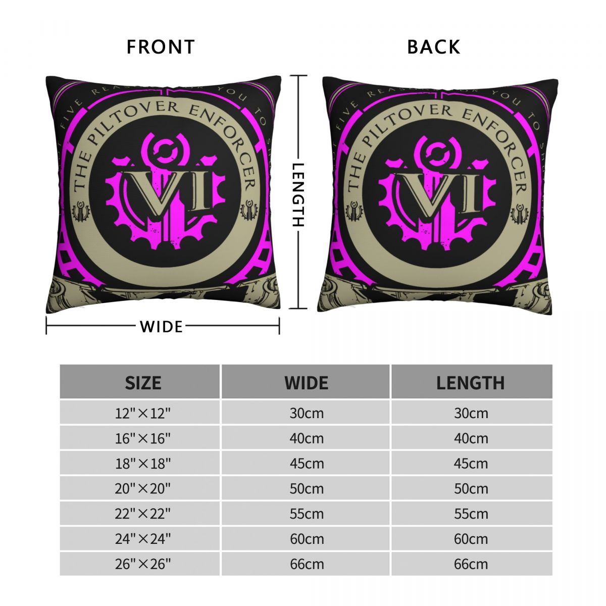 VI Logo Polyester Cushion Cover Arcane - League of Legends Fan Store