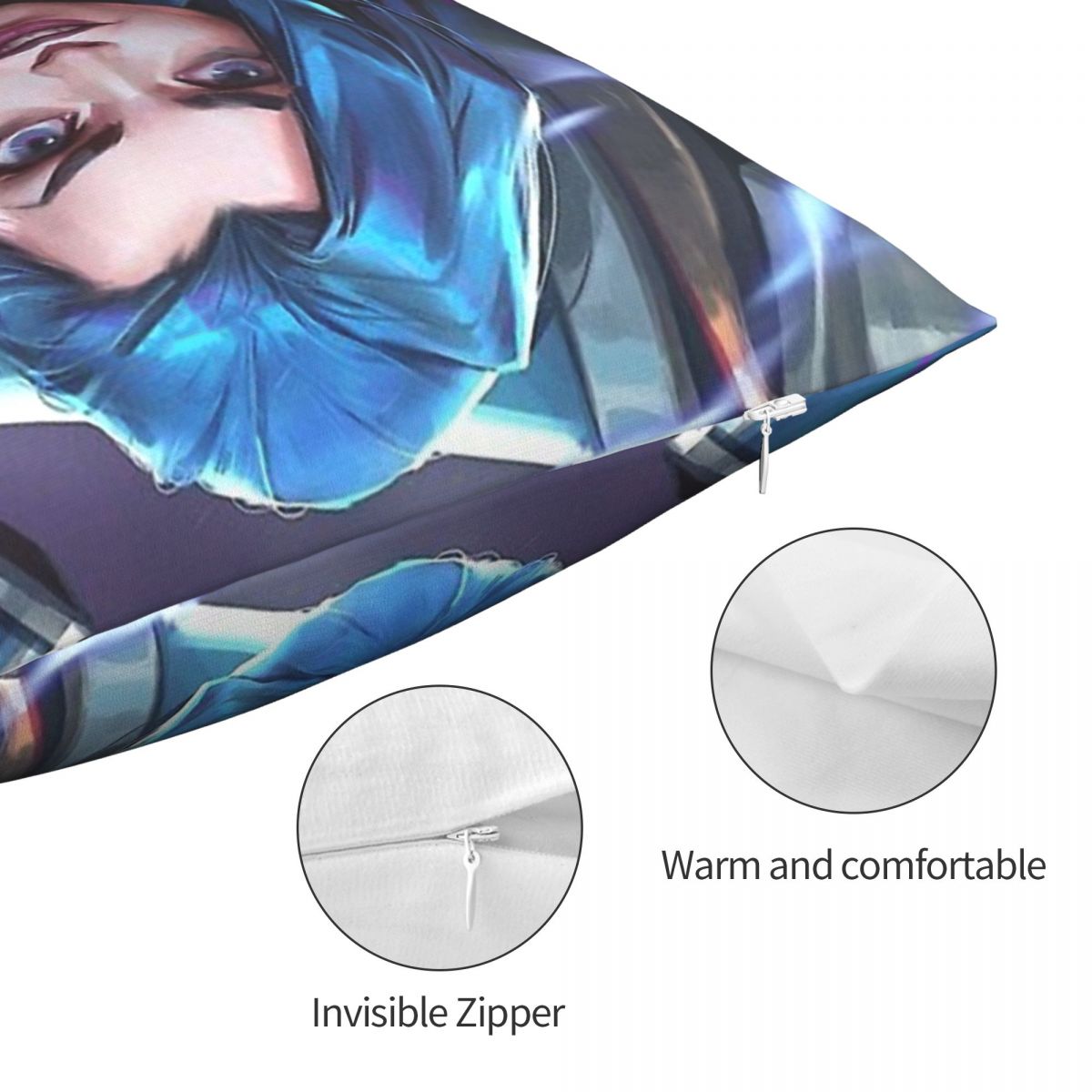 Jinx Throw Pillow Case Arcane 9 - League of Legends Fan Store