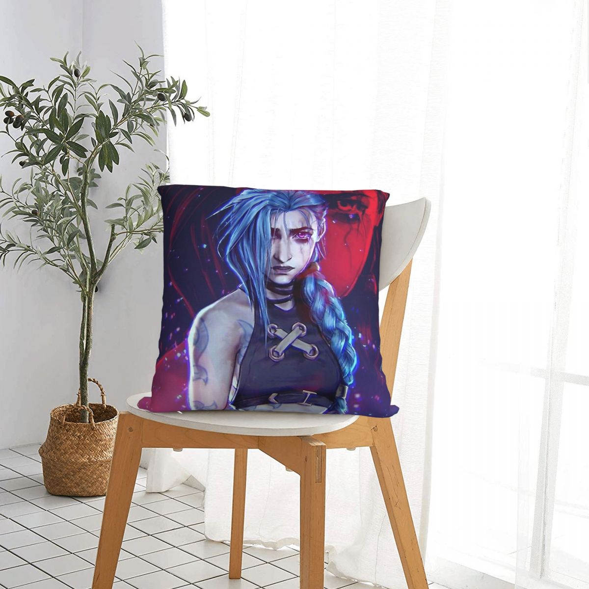 Cool Jinx Throw Pillow Case Arcane - League of Legends Fan Store