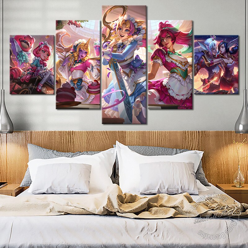 "Sweetheart"  Sivir Soraka Xayah Rakan Annie Gwen Poster - Canvas Painting - League of Legends Fan Store