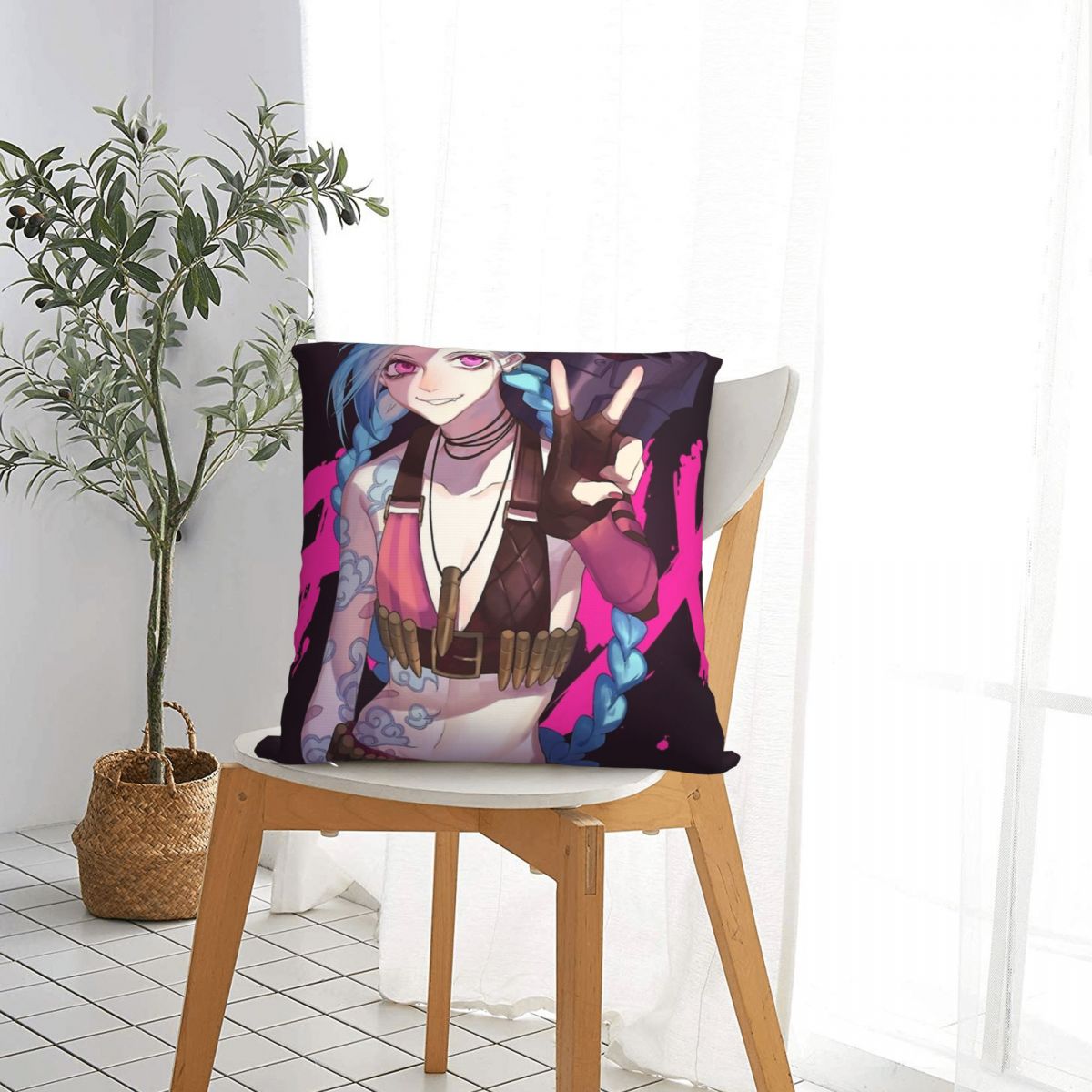 Jinx Kawaii Throw Pillow Case - League of Legends Fan Store