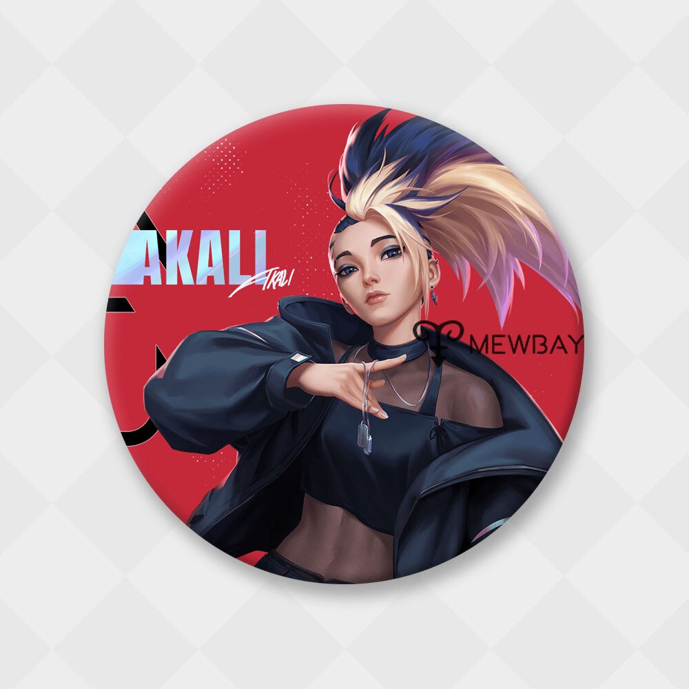 League of Legends Badge K/DA ALL OUT Kaisa Ahri Seraphine Akali Evelynn Metal Brooch - League of Legends Fan Store