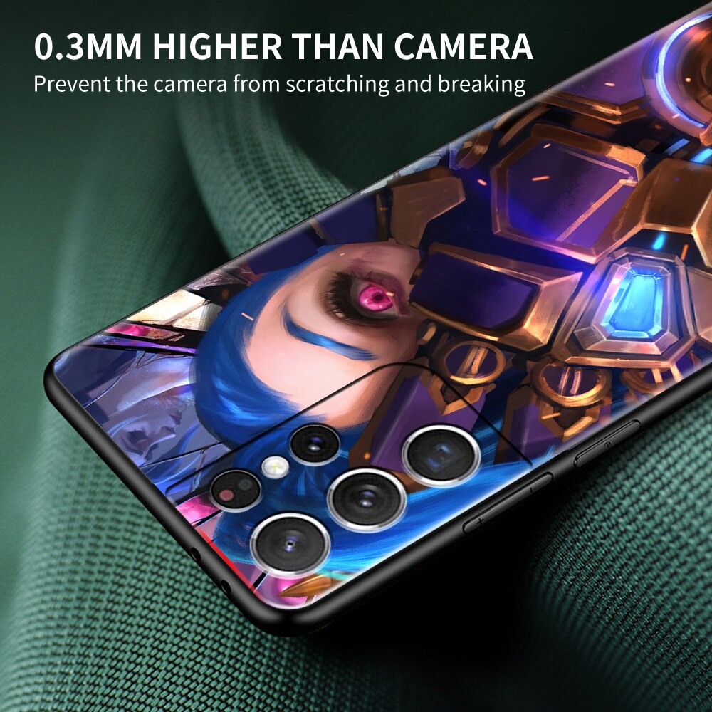 Collection 2 Black Soft Case For Samsung Galaxy S21 Ultra S20 FE Plus S10 Lite S9 S8 S10e S7 Edge A52 A51 A12 Phone Cover Arcane Hot Anime - League of Legends Fan Store