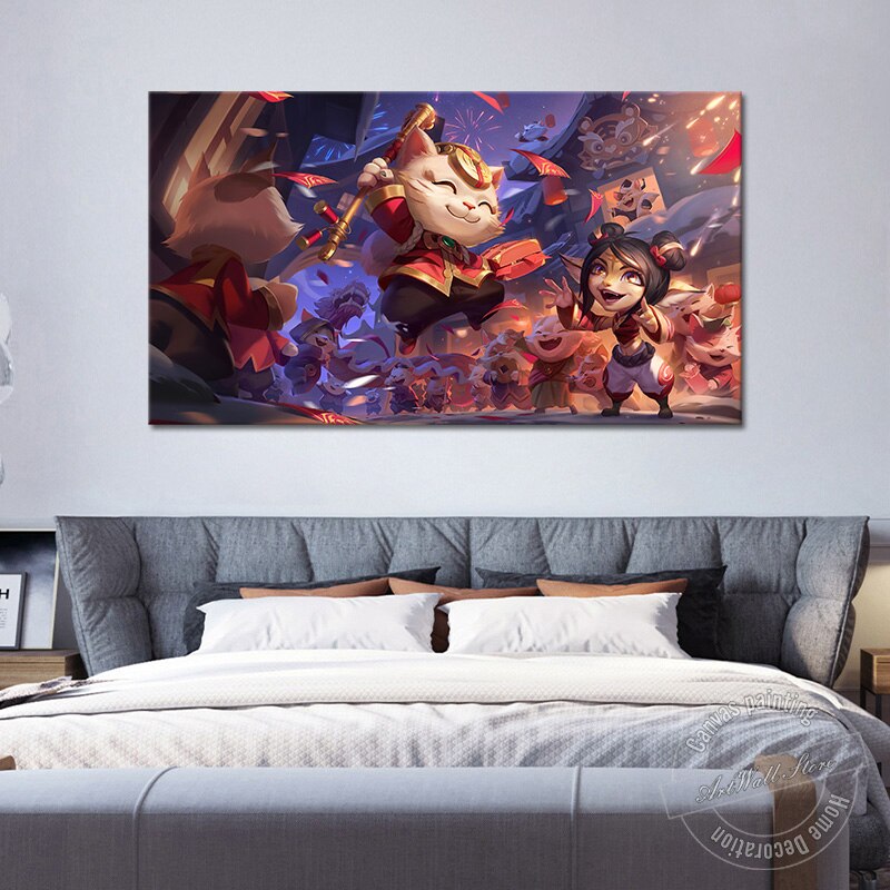 Teemo Tristana Poster - Canvas Painting - League of Legends Fan Store