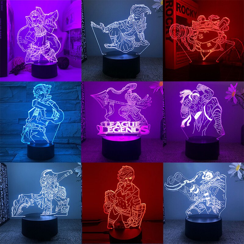 League Of Legends All Champions 3D Led Nightlight Collection - League of Legends Fan Store