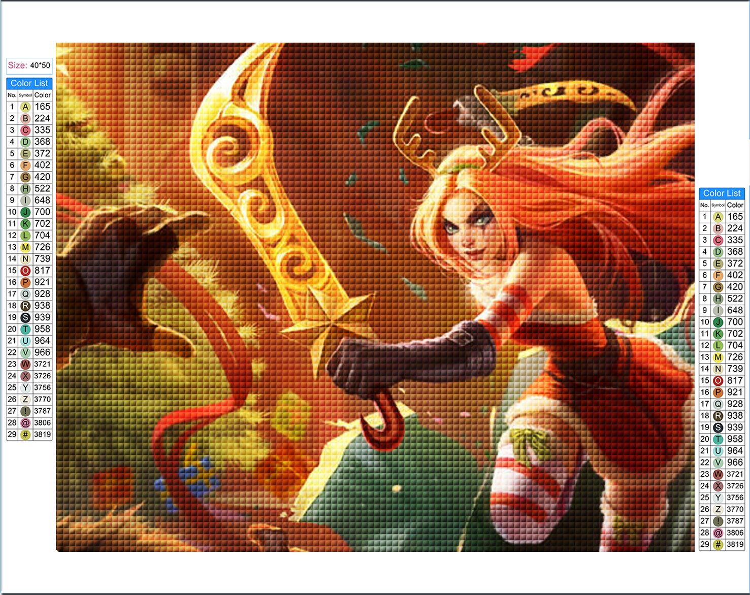 Diamond Art Mosaic -- Nami Katarina Ashe Aurelion Sol Jinx Ahri Janna Fiddlesticks Sona - League of Legends Fan Store