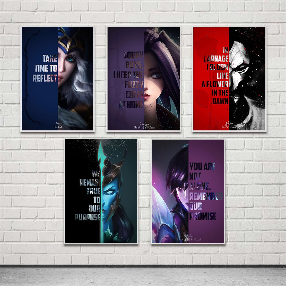 Champions Quotations Series 2 Poster - Canvas Painting - League of Legends Fan Store