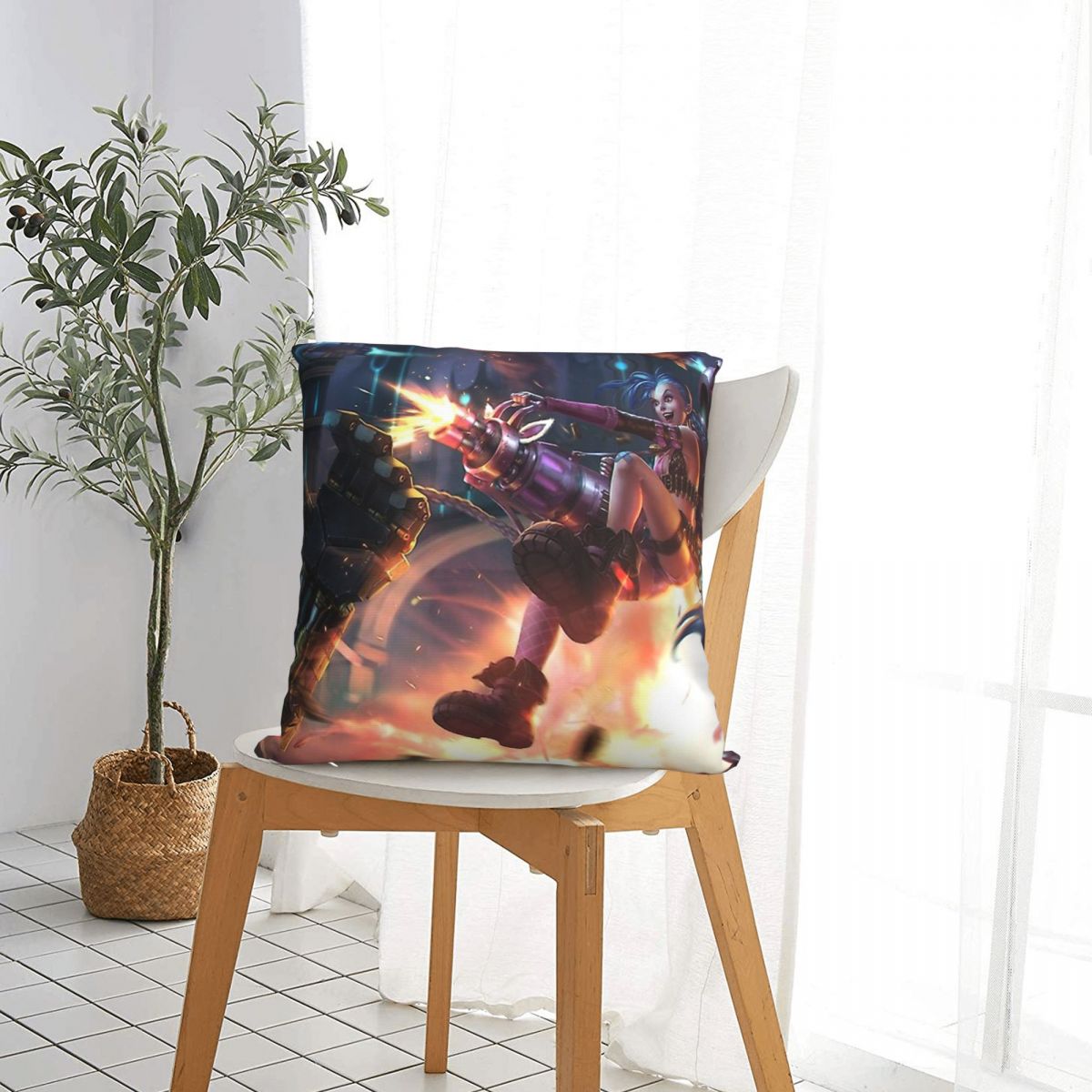 Jinx World Throw Pillow Case - League of Legends Fan Store