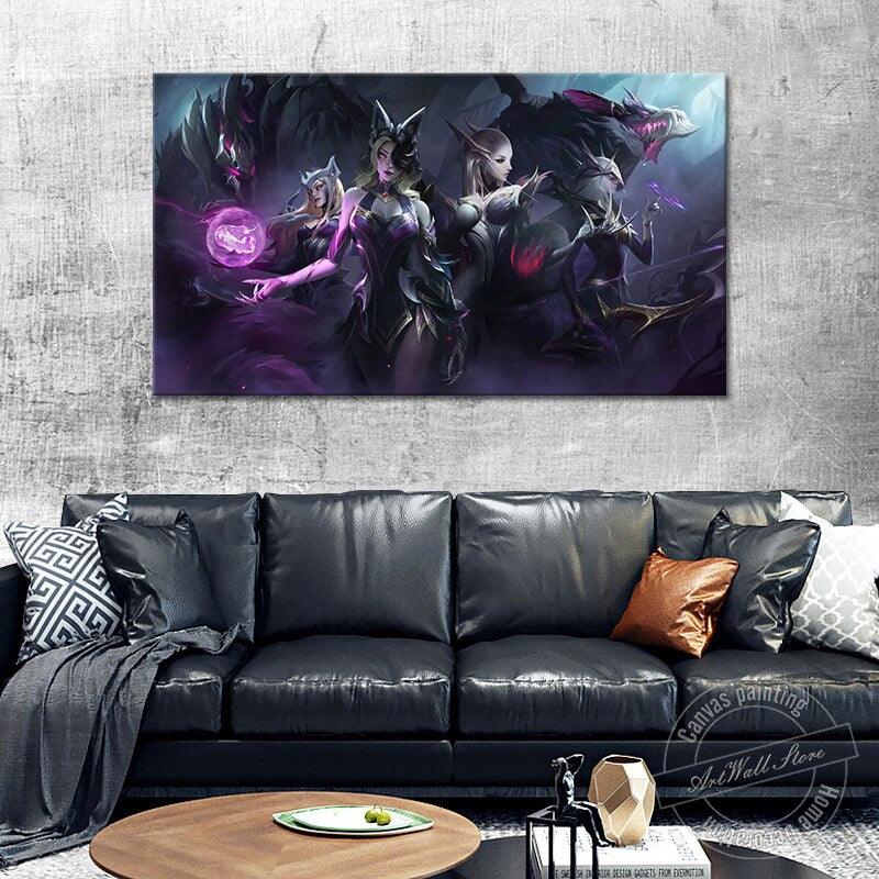 "Coven" Ahri Evelynn Ashe Cassiopeia Warwick Malphite Poster - Canvas Painting - League of Legends Fan Store