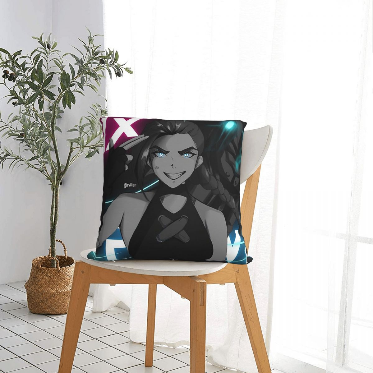 Jinx Smile Polyester Cushion Cover - League of Legends Fan Store